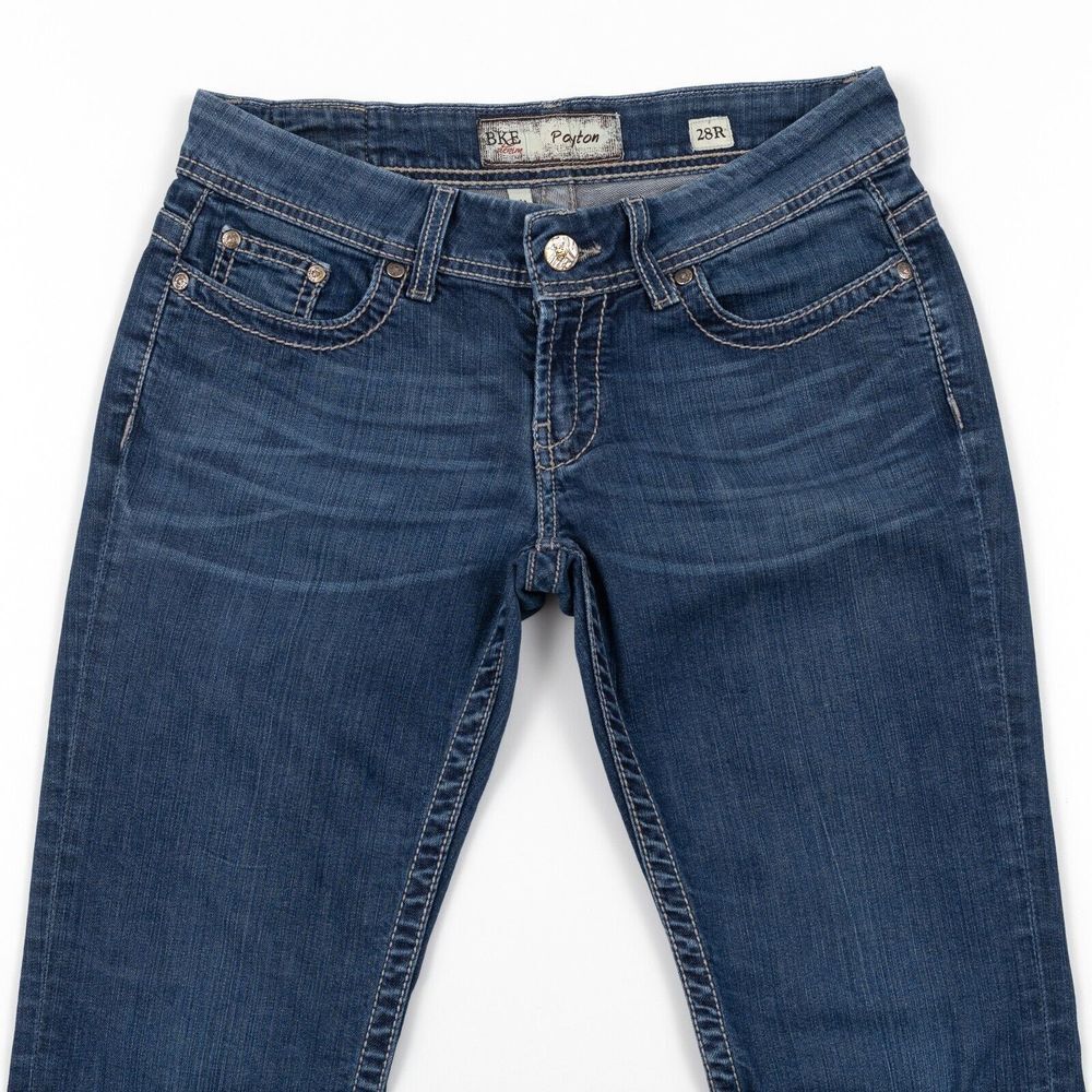 Buckle BKE Denim Women's‎ Payton Bootcut Size 28R Distressed White Embroidered